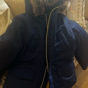 Polo Ralph Lauren Dark Blue Puffer with Faux Fur Trim